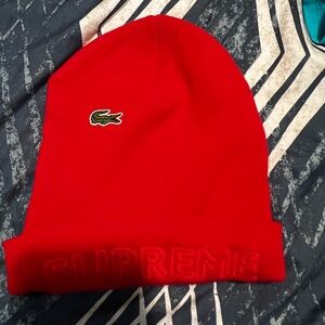 Supreme x Lacoste Red Beanie